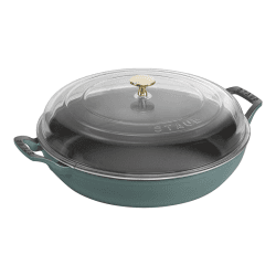 Image showing the Cast Iron Braiser with Glass Lid, 30cm, Eucalyptus product.
