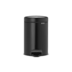 Image showing the newIcon Pedal bin, 3 litre, Matt Black/Walnut product.