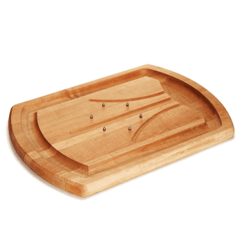Image showing the Traditional Carving Board With Metal Spikes, 20 x 14", Maple Wood product.