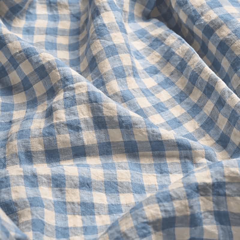 Gingham Duvet Cover, Super King, Warm Blue