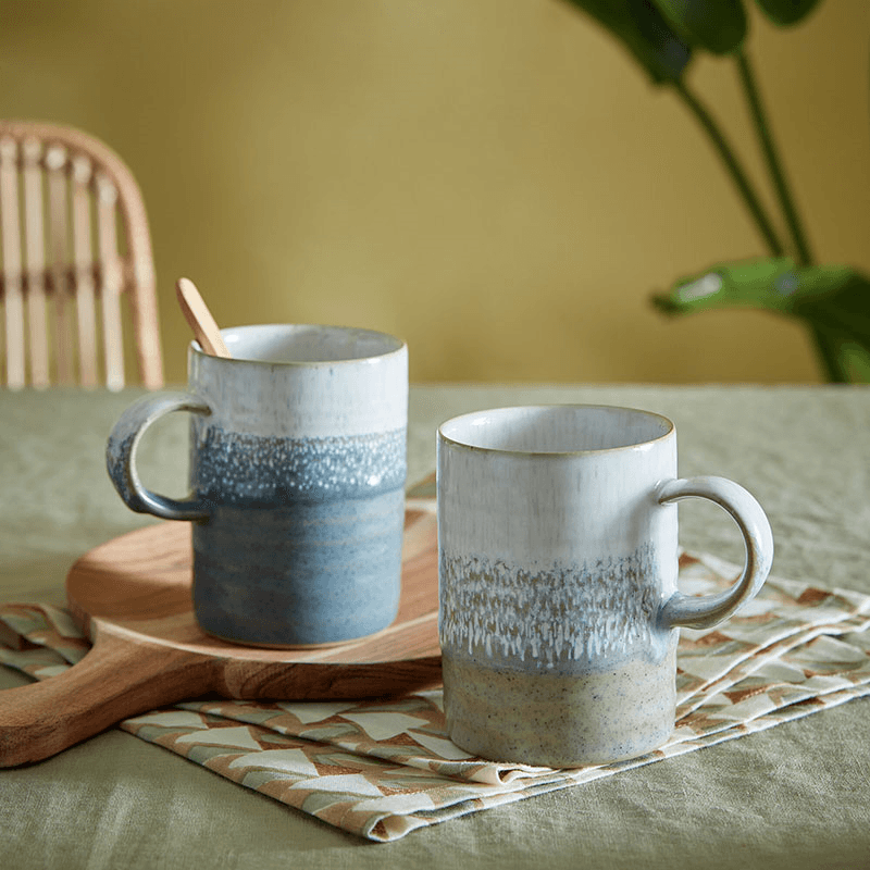 Kiln Accents Ridged Mug, 410ml, Slate