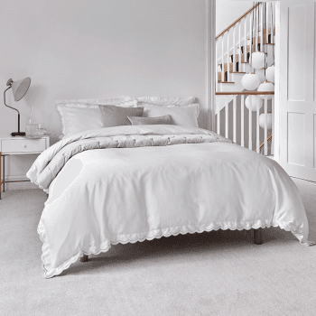 Image showing the Scallop Edge Duvet Set, Super King, Silver product.