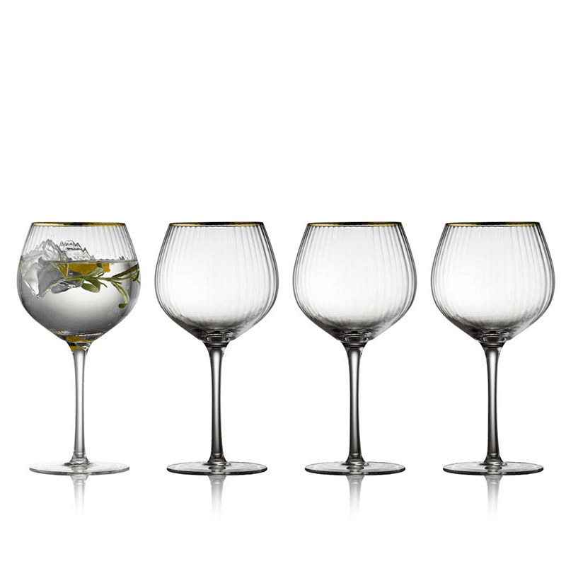 Palermo Set of 4 Gin & Tonic Glasses, 650ml, Gold