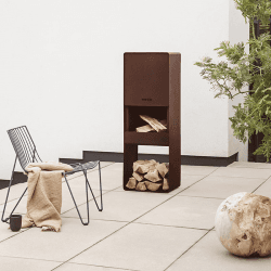 Image showing the FireBox FireBox Wood Burner, 42.8 x 125.5cm, Brown product.