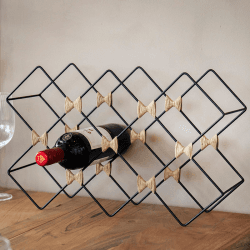 Image showing the Iron 8 Bottle Wire Wine Rack, Black product.