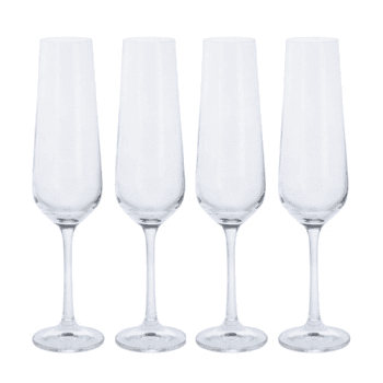 Image showing the Cheers Set of 4 Champagne Flutes, 200ml, Clear product.