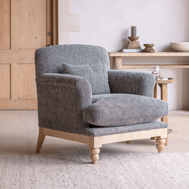 Maganda Cotton Armchair, Charcoal