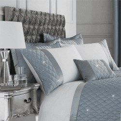 Image showing the Sequin Cluster Duvet Cover and Pillowcase Set King Size, Duck Egg, Duckegg product.