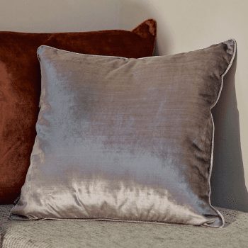Image showing the Luxe Velvet Piped Cushion, 55 x 55cm, Mink product.