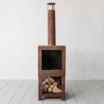 Image showing the Oxidised Rust Log Burner, Brown product.
