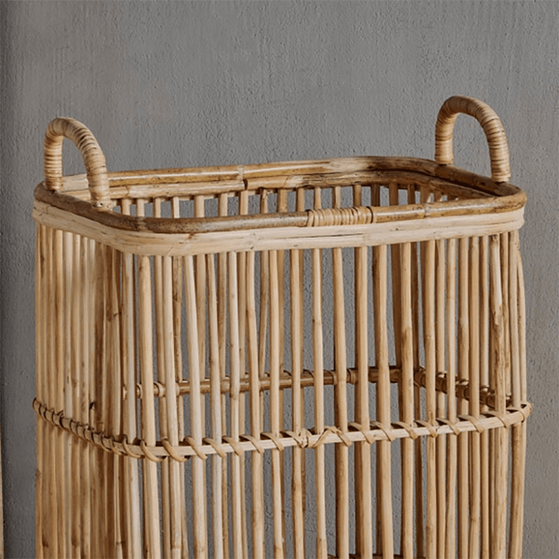 Rammi Rattan Tall Laundry Basket, Natural