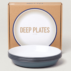 Image showing the Set of 4 Deep Plates, Pigeon Grey product.