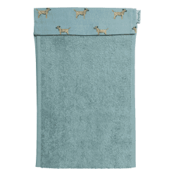 Image showing the Border Terrier Roller Hand Towel, Teal product.
