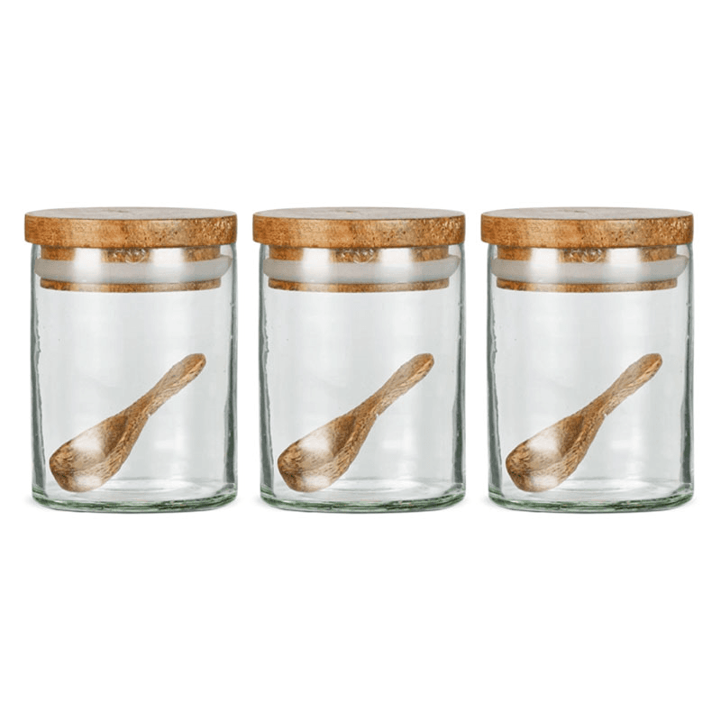 Izaan Set of 3 Spice Jars, 190ml, Clear