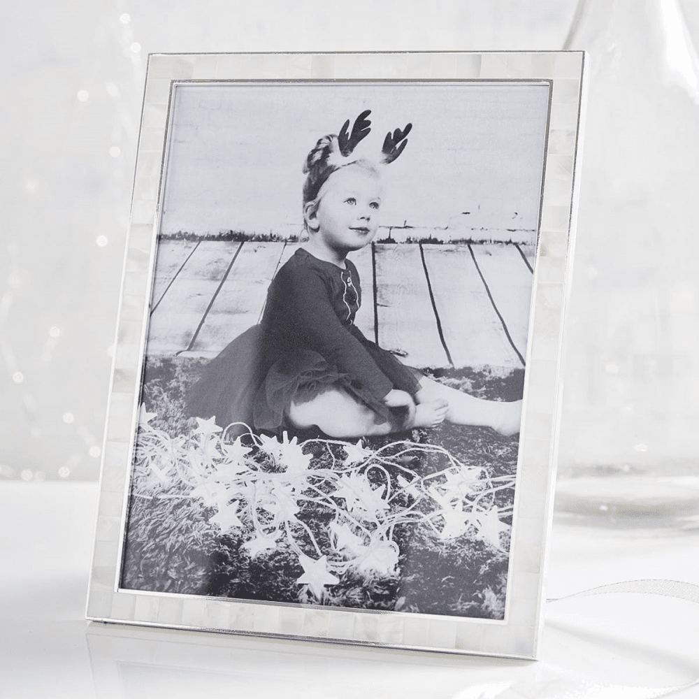 Mother of Pearl Photograph frame, 8 x 10", White
