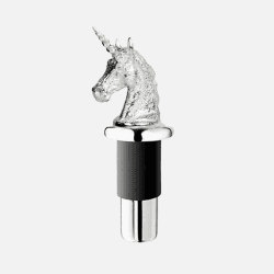Image showing the Unicorn Silver Plated Bottle Stopper, 10 x 3.5cm, Silver product.