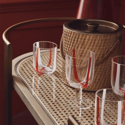 Image showing the Mila Set of 6 Wine Glasses, Red & White product.