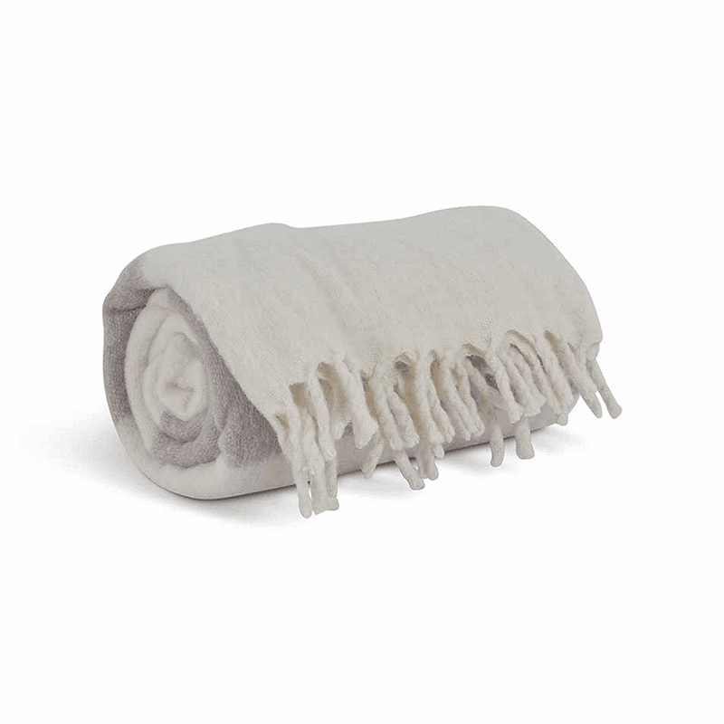 Leigh Wide Stripe Throw, 130 x 170cm, Natural Stripe
