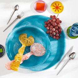 Image showing the Mustique Salad Bowl, D28cm, Blue product.