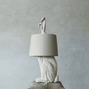 Image showing the Hetty Hare Table lamp, H76 x W24 x D39cm, Distressed White product.