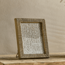 Image showing the Ranoli Etched Photo Frame, 5 x 7", Antique Brass product.