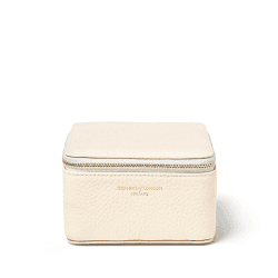 Image showing the Travel Watch & Ring Box, L12 x W12cm, Ivory Pebble product.