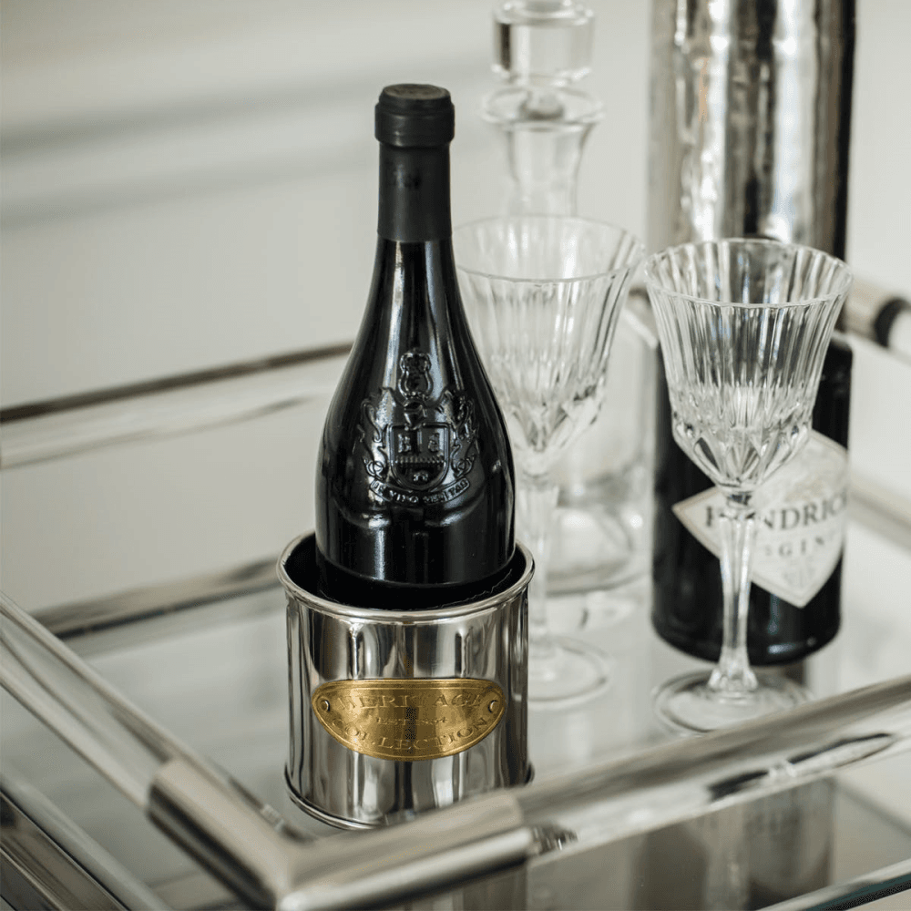 Heritage Wine bottle holder, 10.5 x 10.5cm, Stainless Steel And Brass