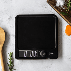 Image showing the Antimicrobial Digital Dual Kitchen Scale, 5KG, Black product.