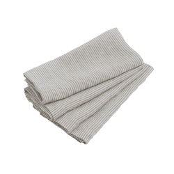 Image showing the Sid Stripe Set of 4 Napkins, 47 x 47cm, Natural product.