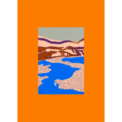 Image showing the Orange Landscape Print, 30 x 40cm, Multi product.