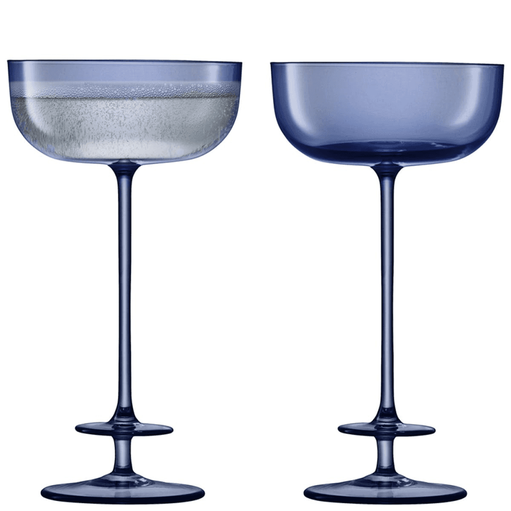 Champagne Theatre Pair of champagne saucers, 210ml, Midnight Blue