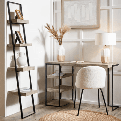 Image showing the Jersey 4 Shelf Unit, Grey & Black product.