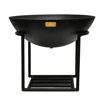 Image showing the Outdoor cast iron firebowl on stand, W57cm, Black product.