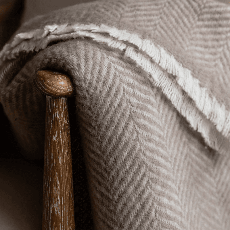 Leigh Herringbone Throw, 130 x 170cm, Natural