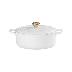 Image showing the Cast Iron Oval Casserole, 27cm, White product.