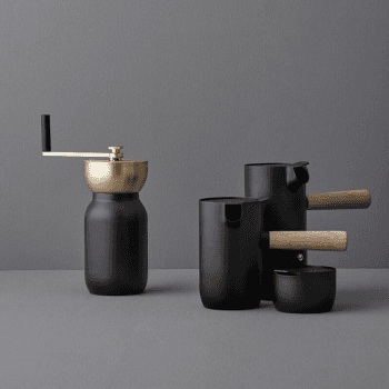Image showing the Collar Coffee grinder, W19.6 x L11 x H14.5cm, Black/Gold product.