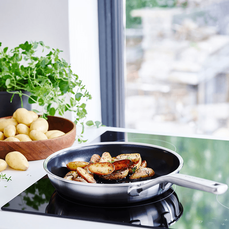 MultiPly - Ceramic Stainless Steel Ceramic Non-Stick Frying Pan, 28cm, Silver