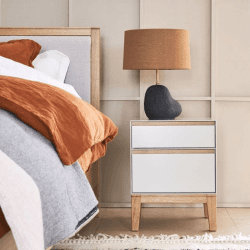 Image showing the Lars Bedside Table, H52cm, Cashmere and Oak product.
