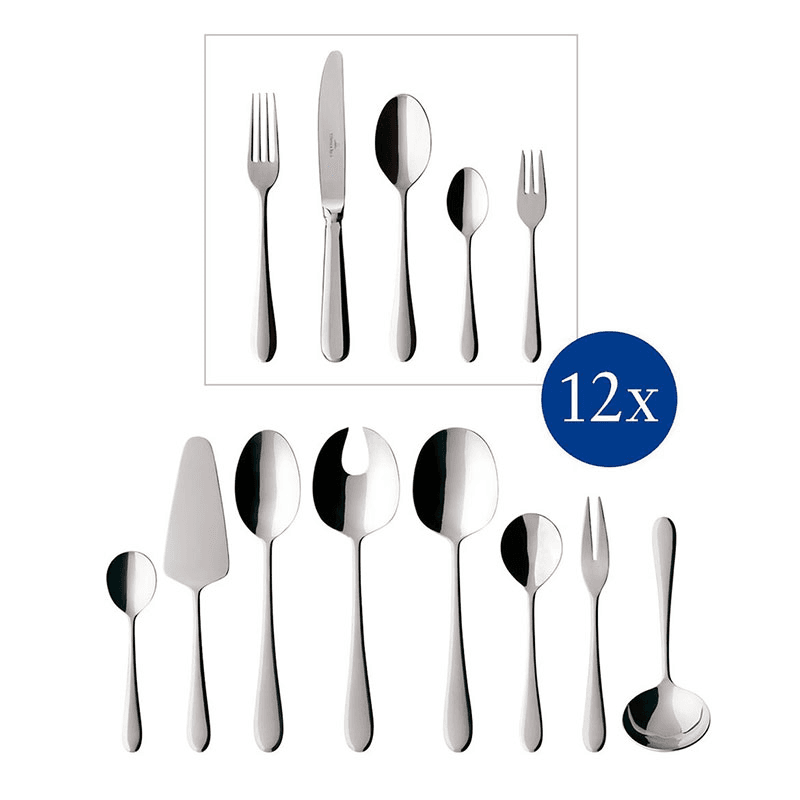 Oscar 68 piece cutlery canteen in picture box, 44 x 29 x 9cm, Stainless Steel