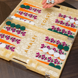 Image showing the Amalfi Coast Backgammon Board, L45 x W38cm, Cream product.