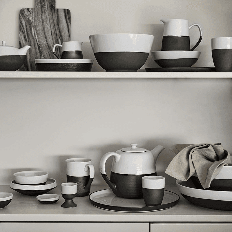 Esrum Mug, H11cm, Ivory/Grey