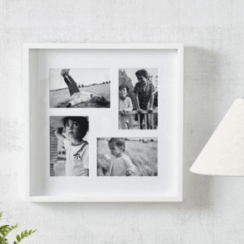 Image showing the Photograph Frame, 4 Aperture, Fine Wood, White product.