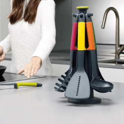 Image showing the Elevate 6 piece kitchen utensils with carousel stand, Multi Coloured product.