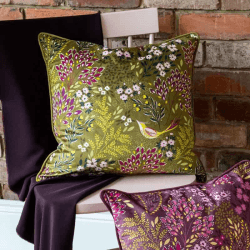 Image showing the Song Bird Cushion, 50 x 50cm, Olive product.