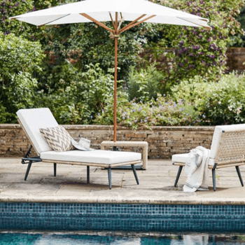 Image showing the Cabrera Sun Lounger, H53 x W190 x D71cm, Cream product.