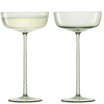 Image showing the Champagne Theatre Pair of champagne saucers, 190ml, smoke grey product.