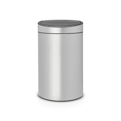 Image showing the Plastic bucket touch bin, 40 litre, Metallic Grey product.