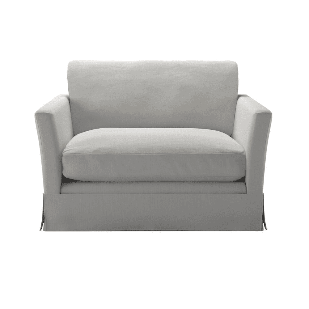 Otto, Loveseat, Alabaster Brushed Linen Cotton, Alabaster