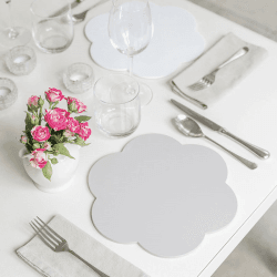 Image showing the Lacquered Scallop Set of 4 Placemats, D33cm, Chiffon product.
