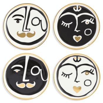 Image showing the Marsailles Set of 4 Coasters, D10cm, Black & White product.